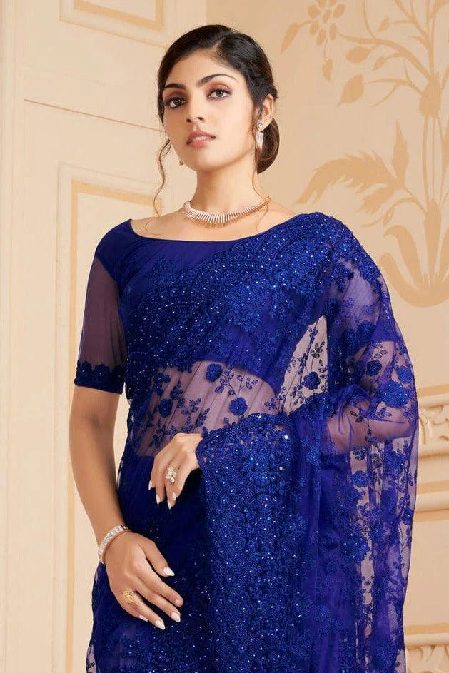 Navy Blue Colour Net Saree SD1090727 A_c081e3e7 c448 472d 84cf 496476624be3