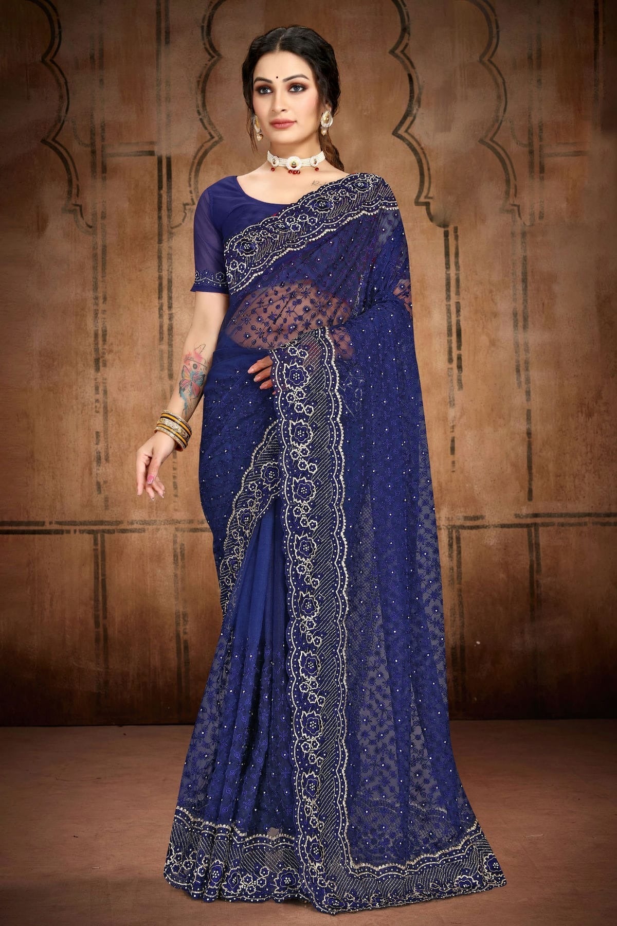 Navy Blue Colour Net Saree SD1090753_ebbf656a 976a 4205 9c19 d3fa15f7dcb7