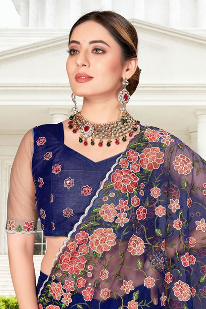 Navy Blue Colour Net Saree SD1090759 A_c16fab95 e480 4be4 a1ce 8310c387a276