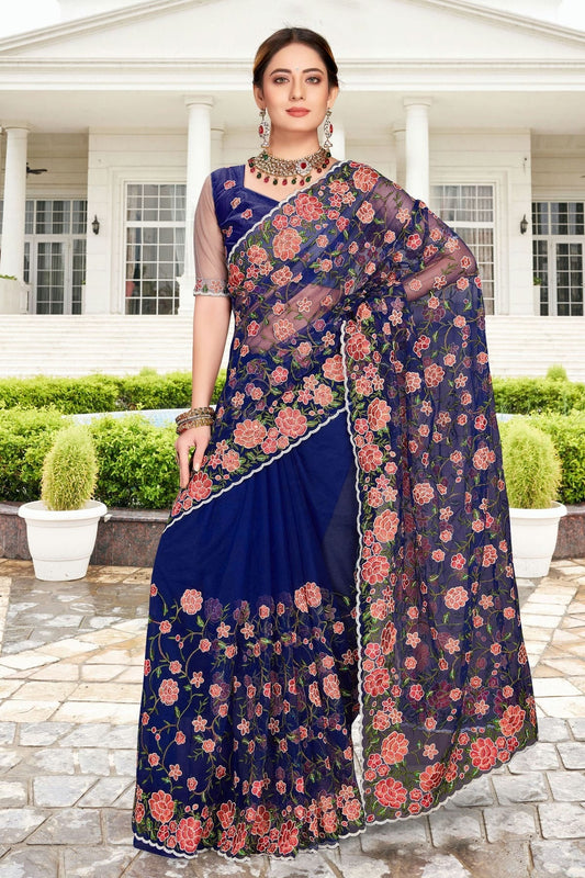 Navy Blue Colour Net Saree SD1090759_7e8683b1 183d 4c73 a769 939ae9dd44fa