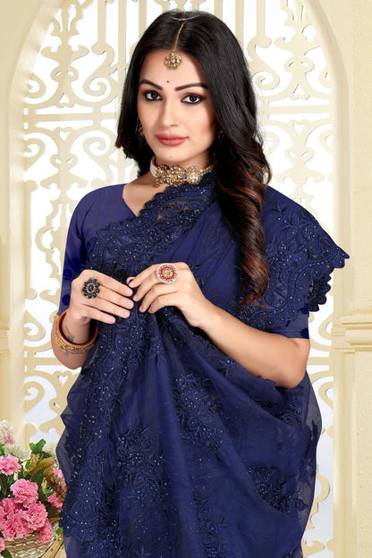 Navy Blue Colour Net Saree SD1090815 A_3d0aa83e 2bd3 454d 988c 3baac63db08d