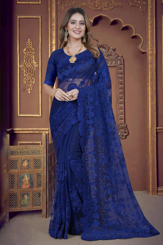 Navy Blue Colour Net Saree SD1090908_01515fea 1655 4240 b4e6 918483017fe7