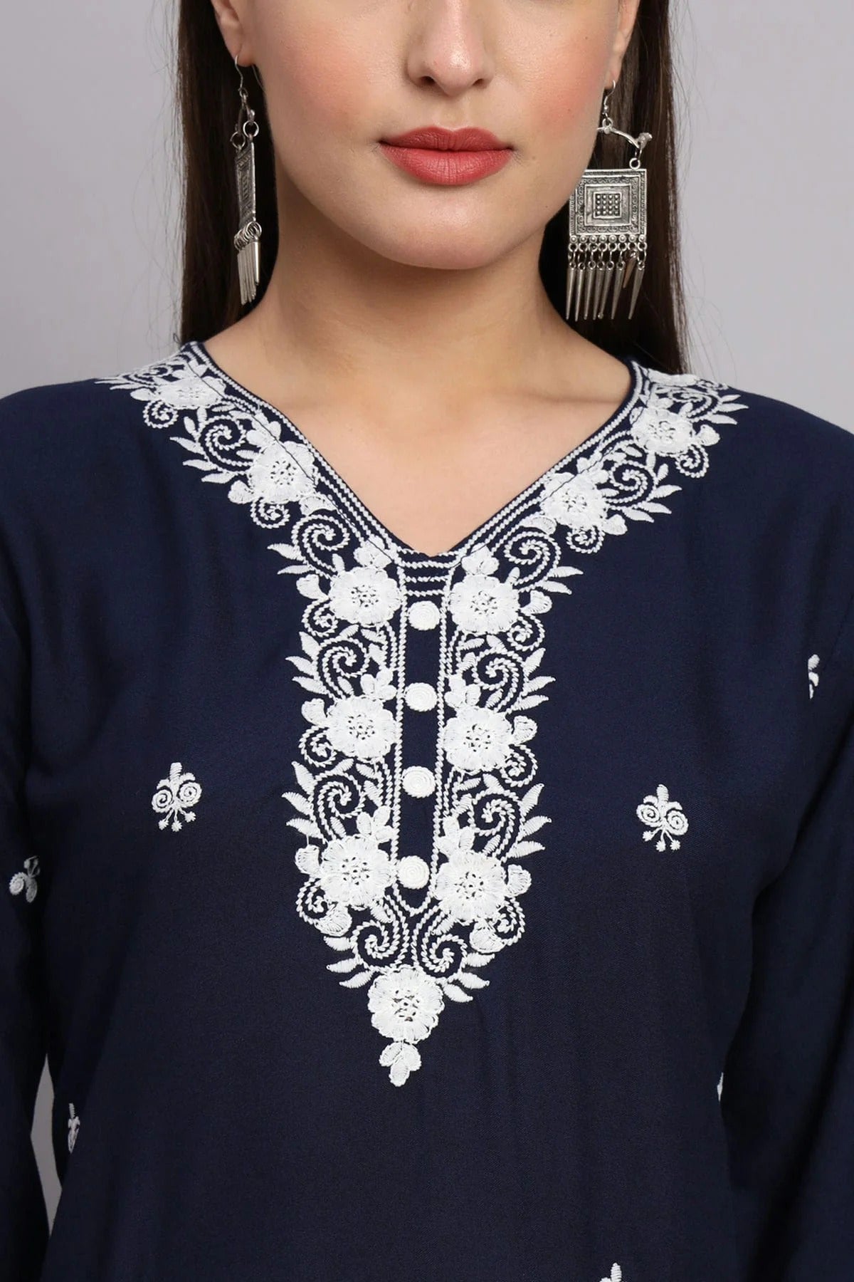 Navy Blue Colour Rayon Kurti KR1111079 A