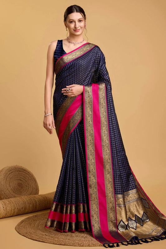 Navy Blue Colour Silk Saree SD1110083
