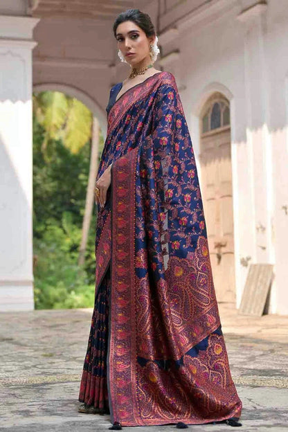 Navy Blue Colour Silk Traditional Saree SD1260049 A