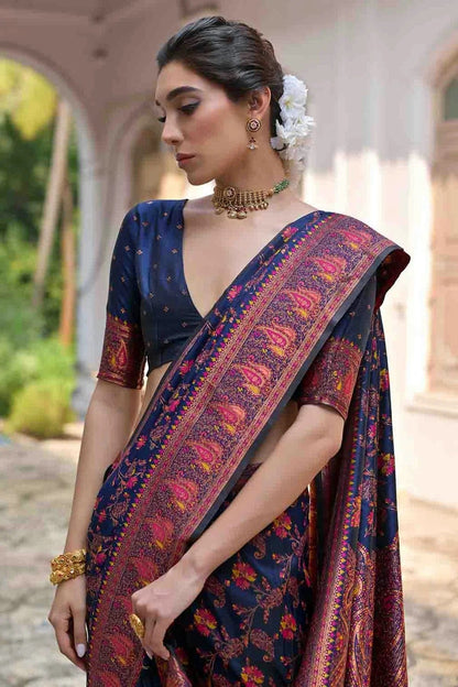 Navy Blue Colour Silk Traditional Saree SD1260049 B