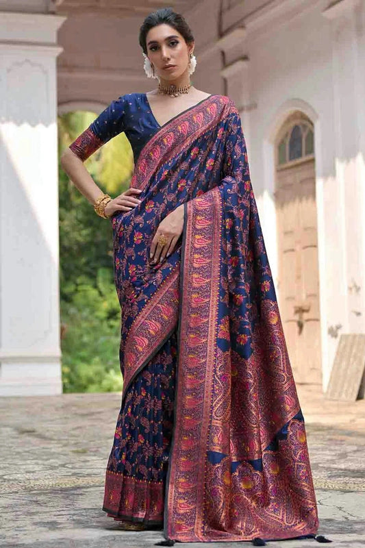 Navy Blue Colour Silk Traditional Saree SD1260049