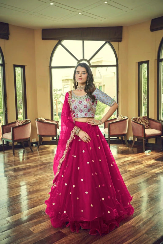 Nylon Net Designer Lehenga Choli In Pink Colour LC1270036 A