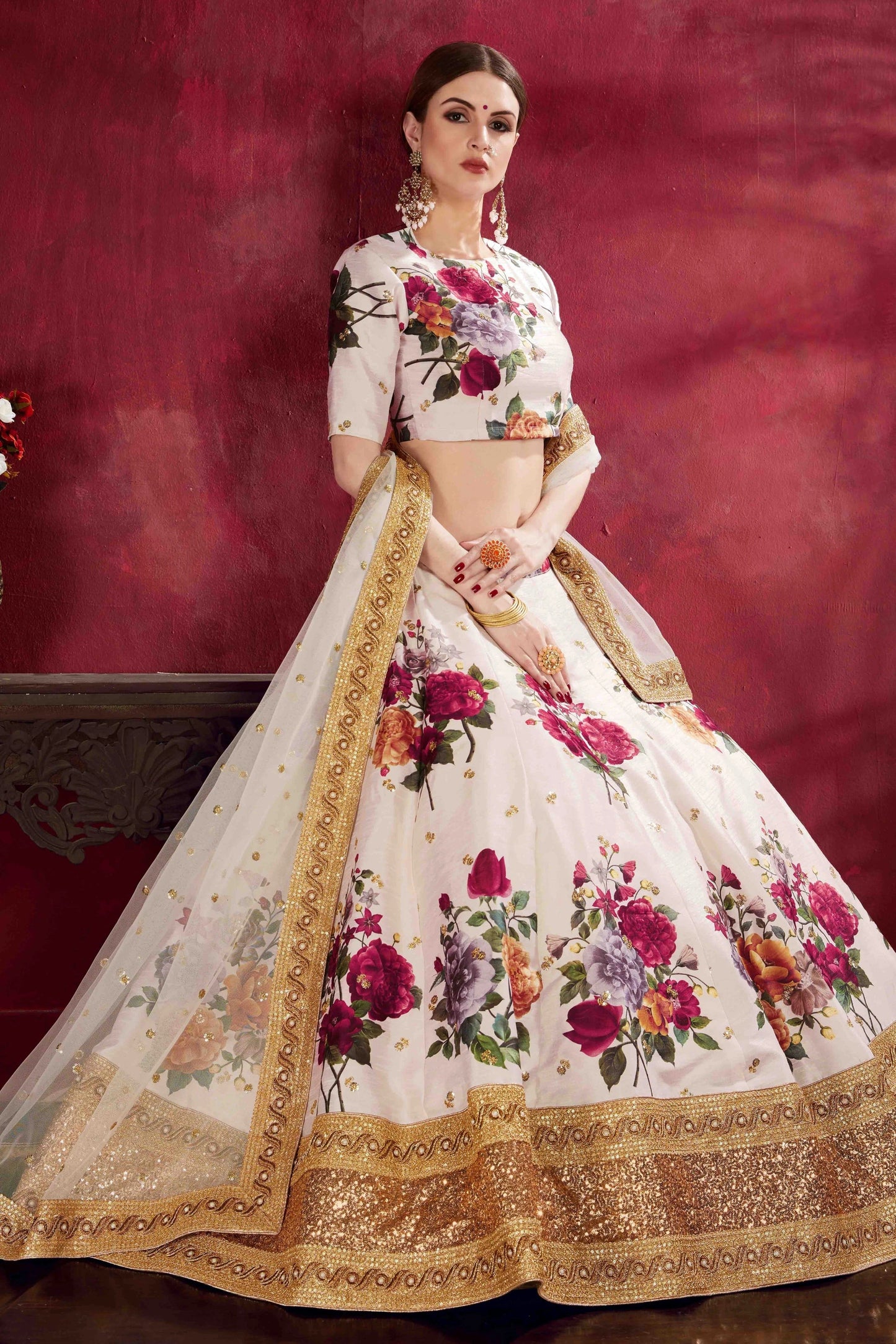 Off White Banglori Silk Designer Lehenga Choli LC1010135 A