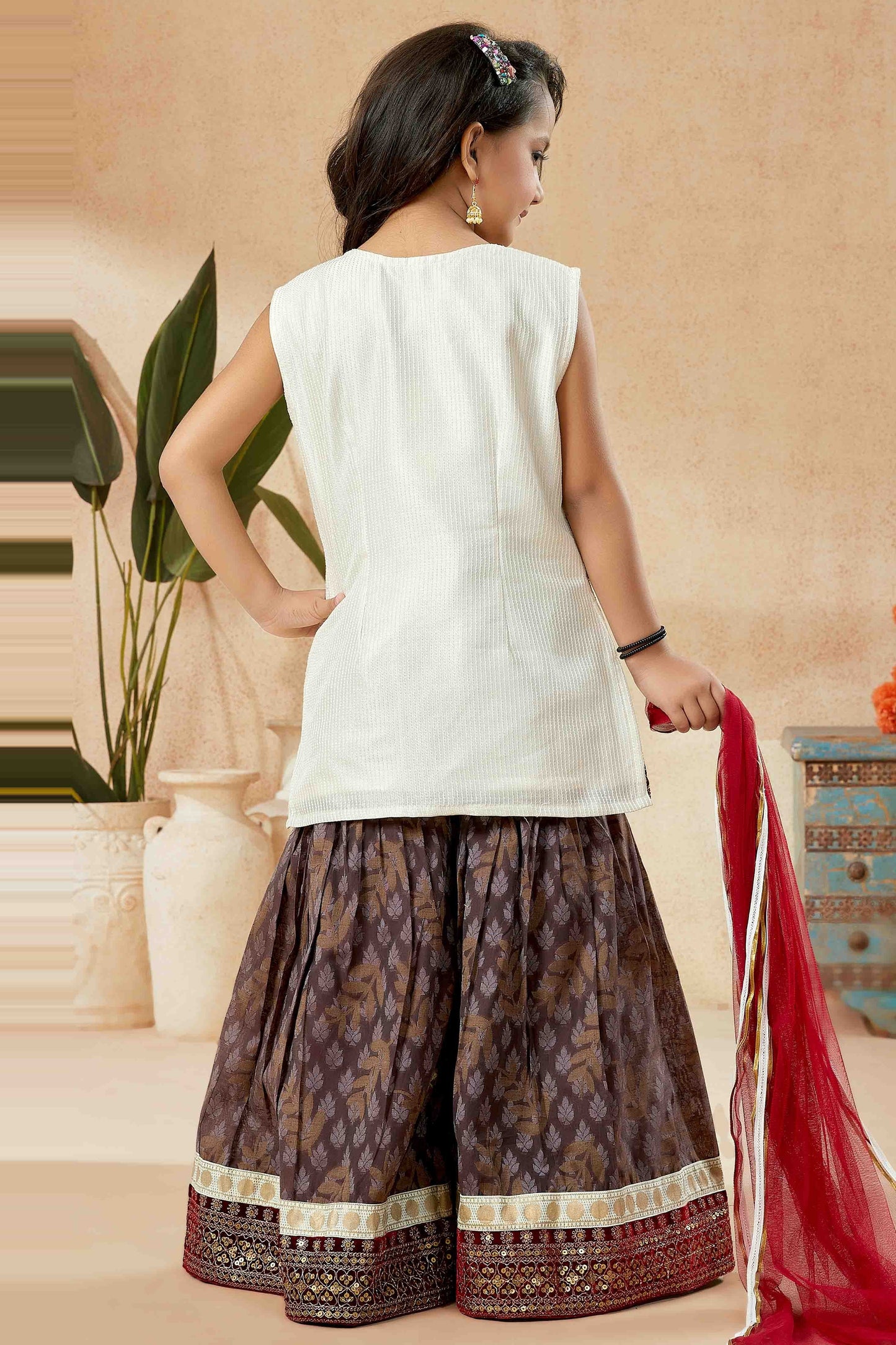 Off White Colour Art Silk Sharara Suit GW1070744 A