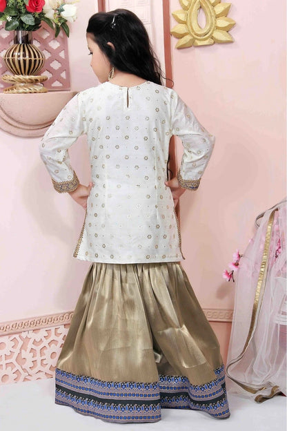 Off White Colour Chanderi Silk Party Wear Sharara Suit GW1070017 A