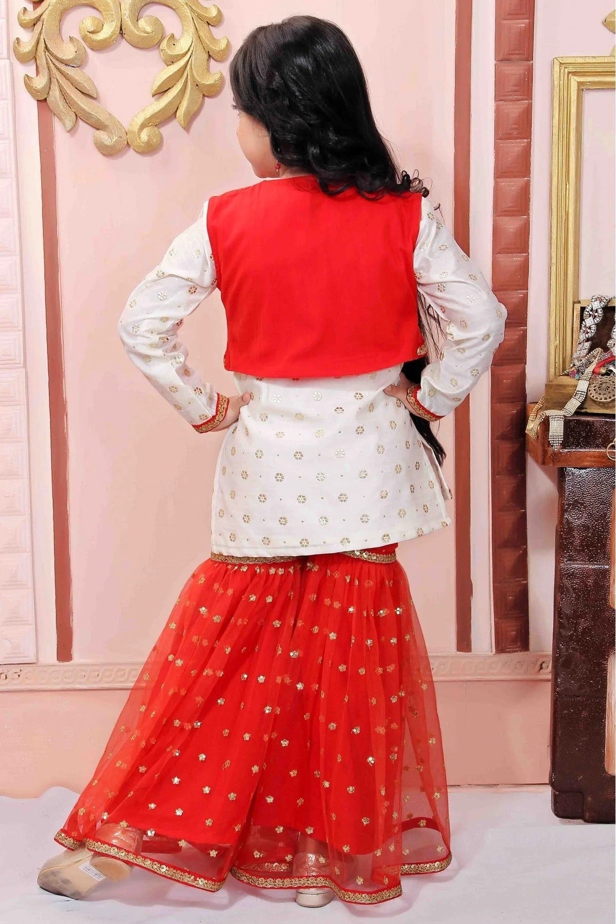 Off White Colour Chanderi Silk Party Wear Sharara Suit GW1070058 A