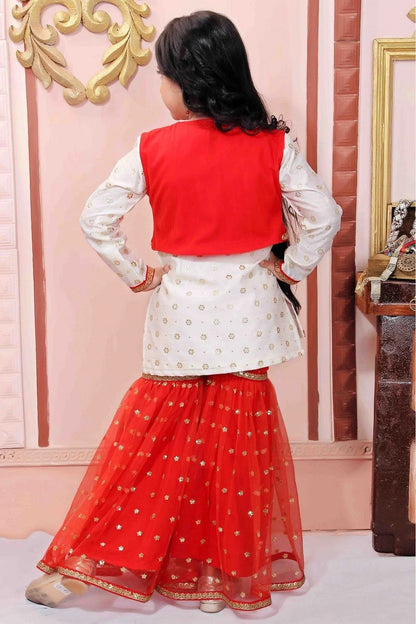 Off White Colour Chanderi Silk Party Wear Sharara Suit GW1070058 A