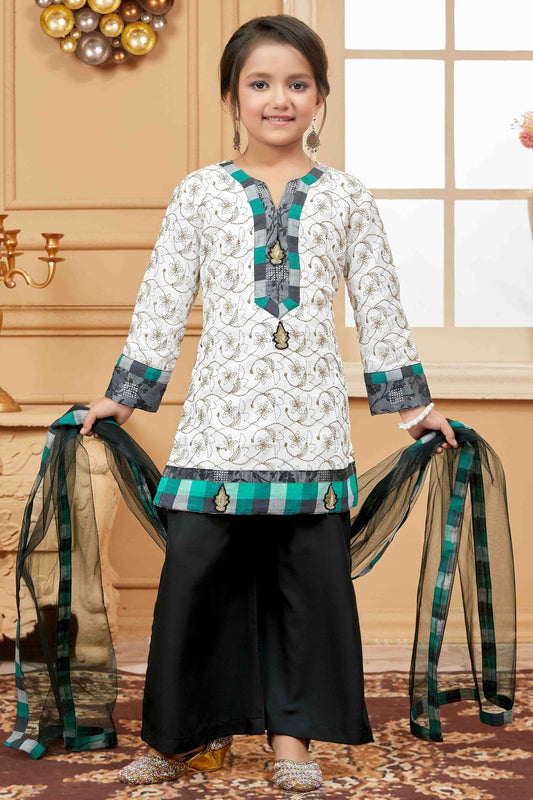 Off White Colour Cotton Palazzo Pant Suit GW1070741