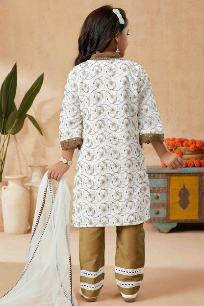 Off White Colour Cotton Pant Style Suit GW1070778 A