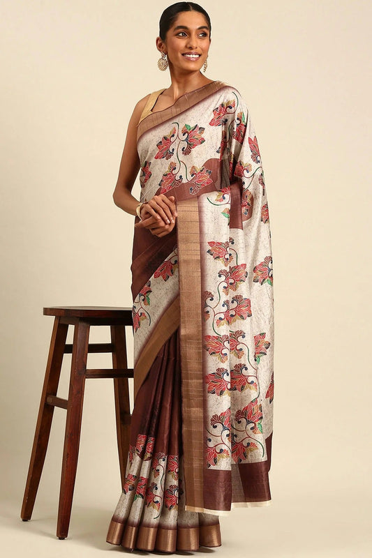 Off White Colour Cotton Printed Saree SD1102409