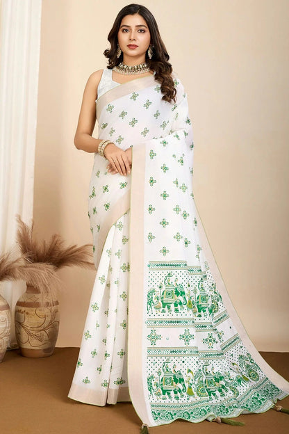 Off White Colour Cotton Saree SD1112762