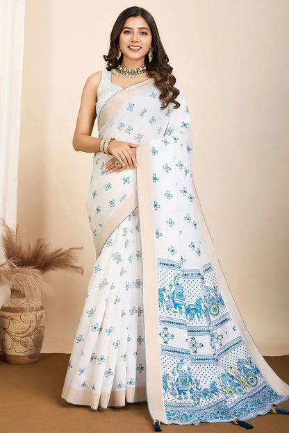 Off White Colour Cotton Saree SD1112763