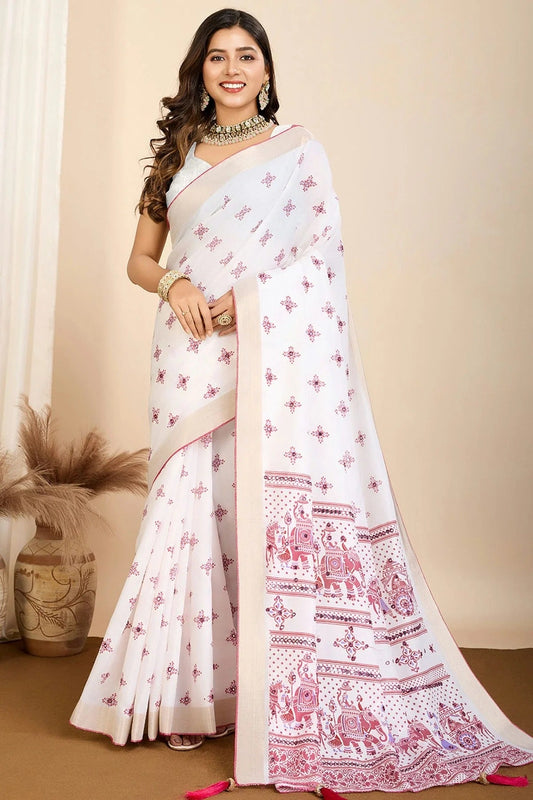 Off White Colour Cotton Saree SD1112764