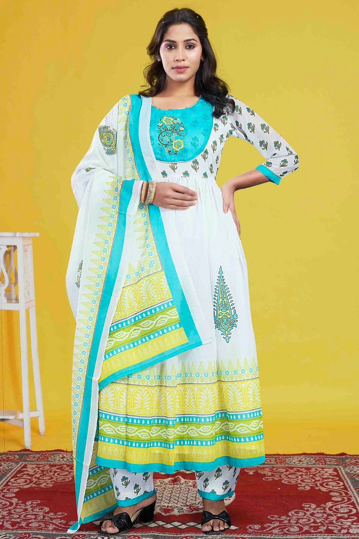 Off White Colour Cotton Stitched Pant Style Suit SS1140952