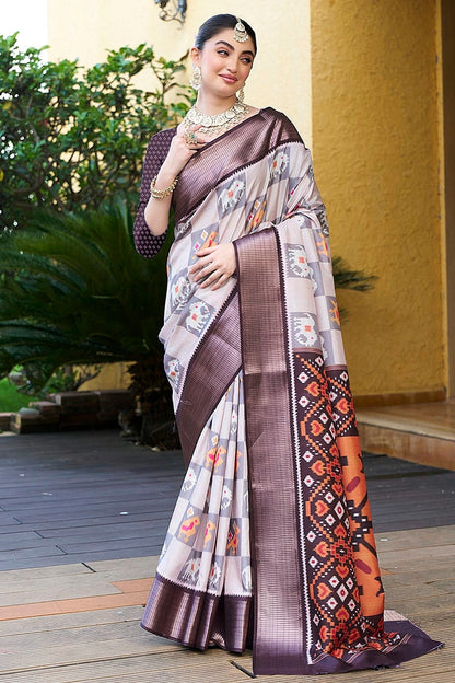 Off White Colour Crepe Traditional Saree SD1111906