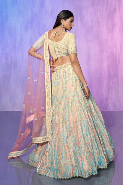 Off White Colour Embroidery Organza Lehenga Choli LD1080730 A
