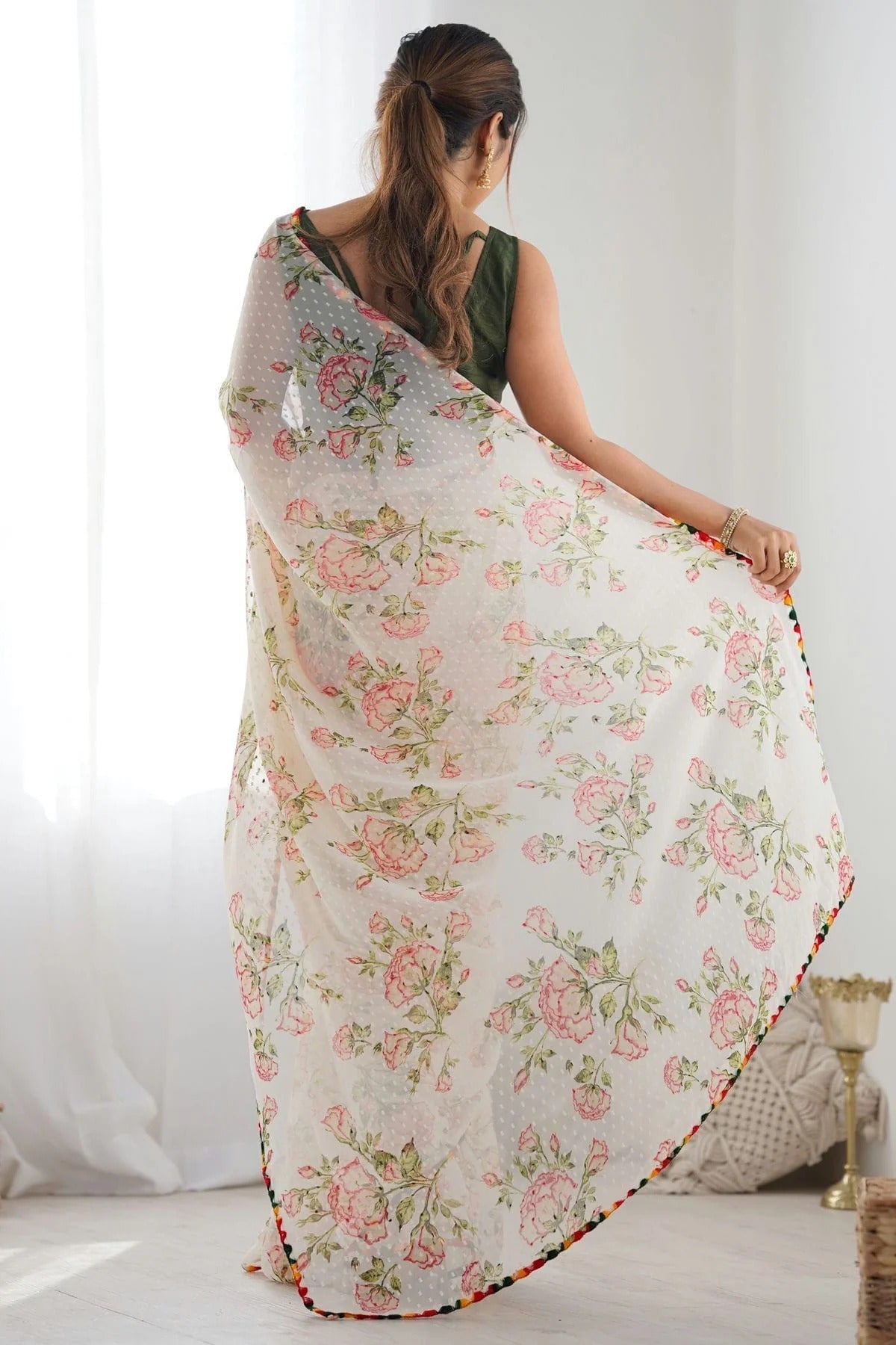 Off White Colour Georgette Printed Saree SD1112114 A