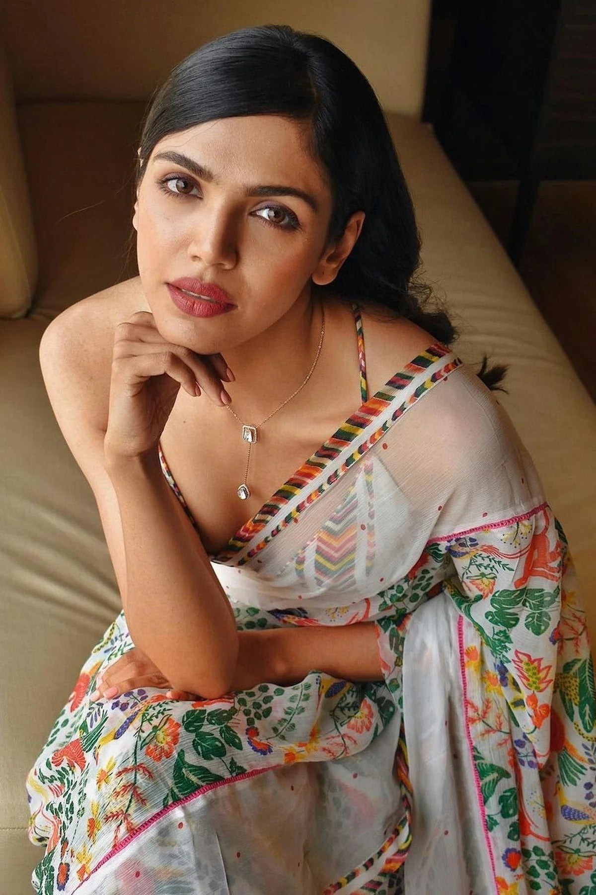 Off White Colour Georgette Printed Saree SD1180124 A