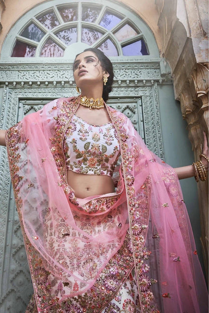 Off White Colour Georgette Sequins Work Lehenga Choli LC1080213 B
