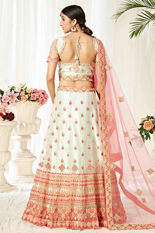 Off White Colour Net Designer Lehenga Choli LC1240010 A