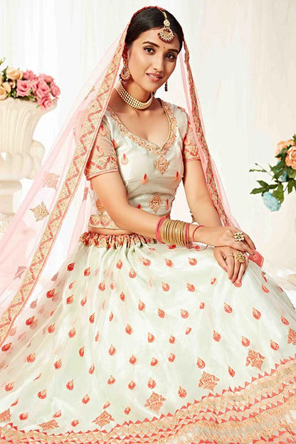 Off White Colour Net Designer Lehenga Choli LC1240010 B