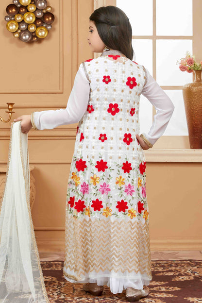 Off White Colour Net Gown GW1070749 A