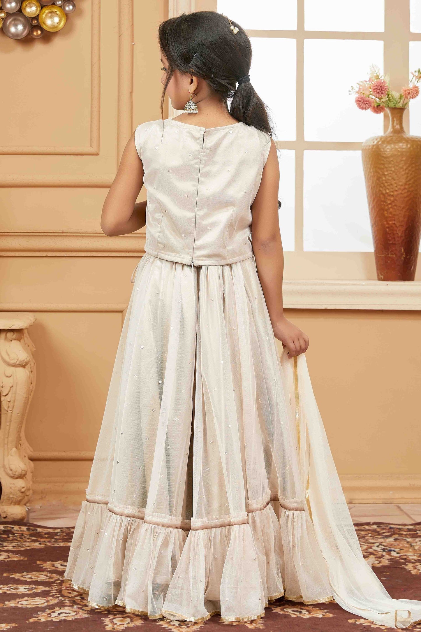 Off White Colour Net Lehenga Choli GW1070754 A