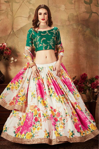 Off White Colour Organza Lehenga Choli LC1010077 B