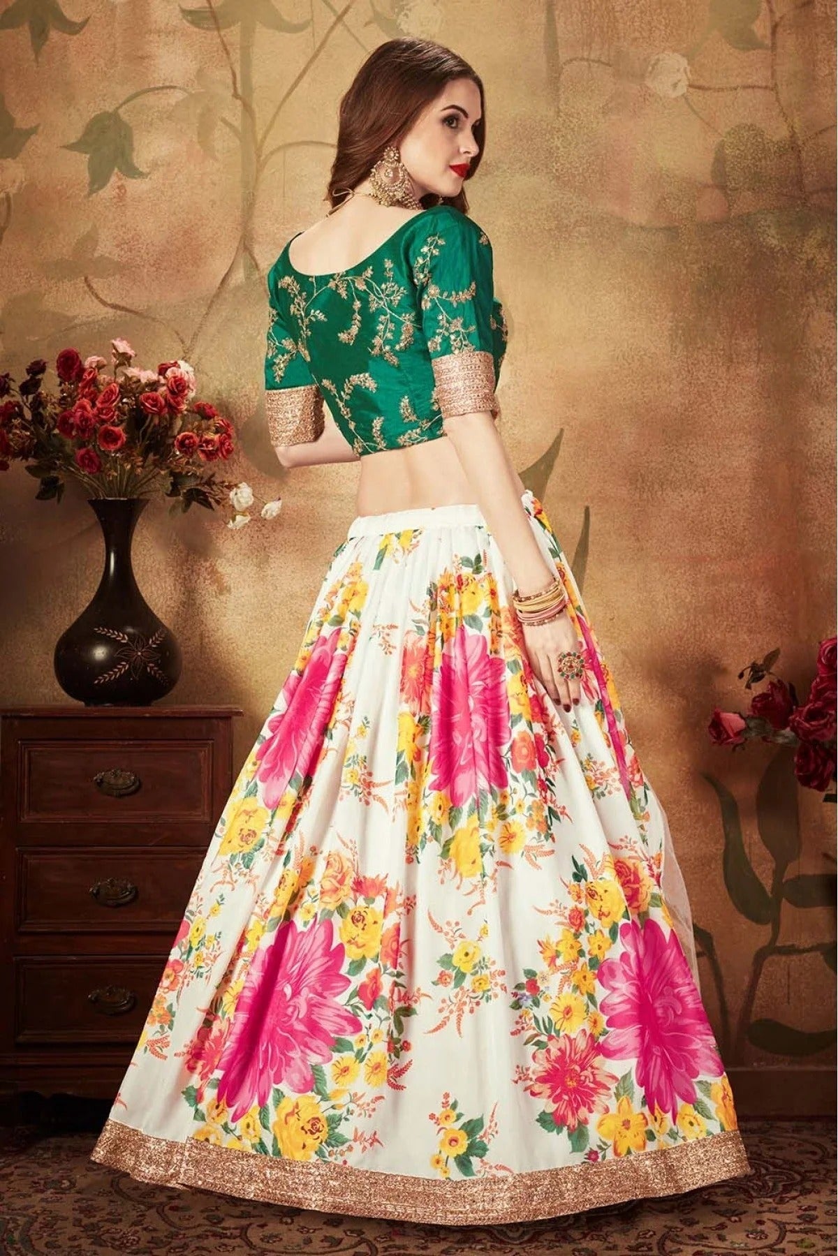 Off White Colour Organza Lehenga Choli LC1010077 C