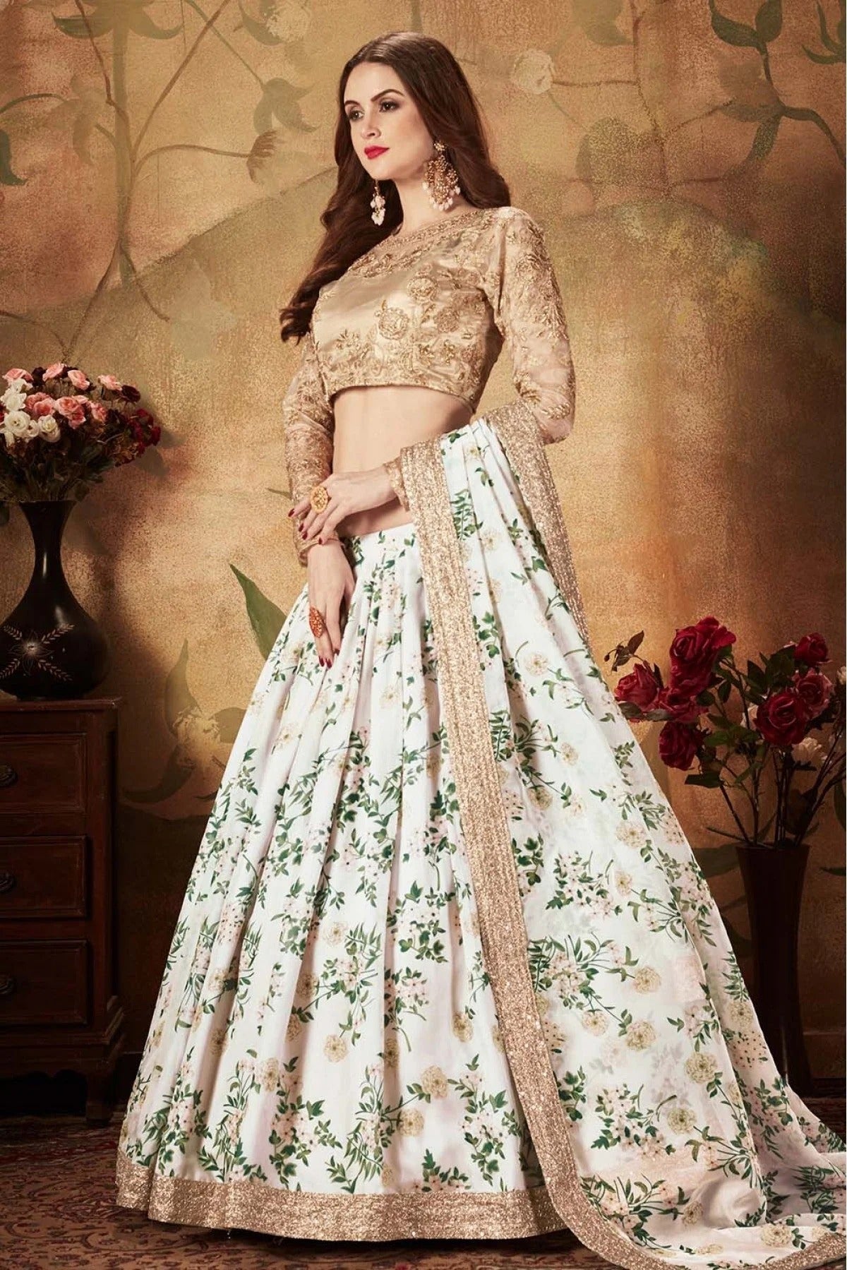 Off White Colour Organza Lehenga Choli LC1010081 A