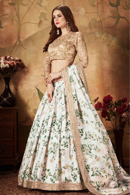 Off White Colour Organza Lehenga Choli LC1010081 A