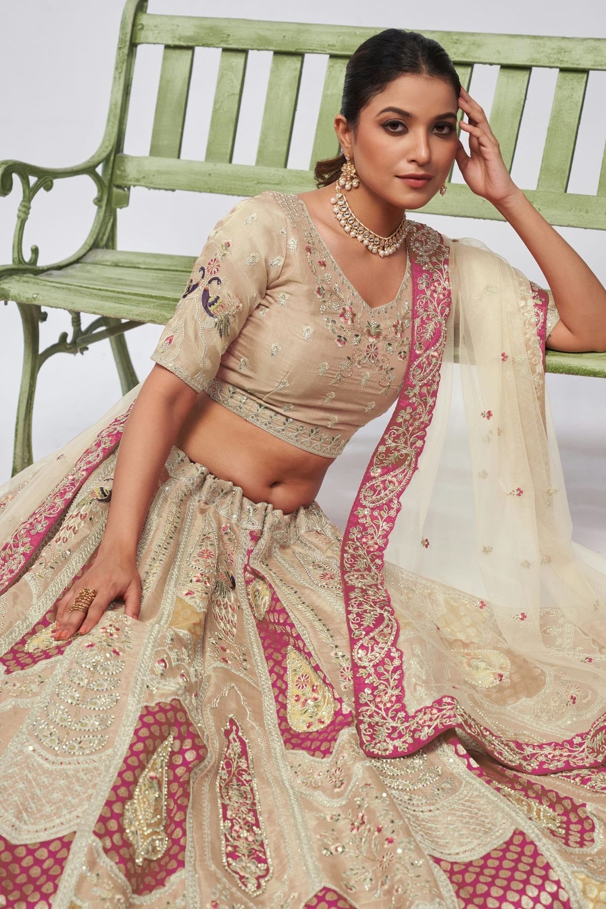 Off White Colour Organza Silk Lehenga Choli LC1030049 A