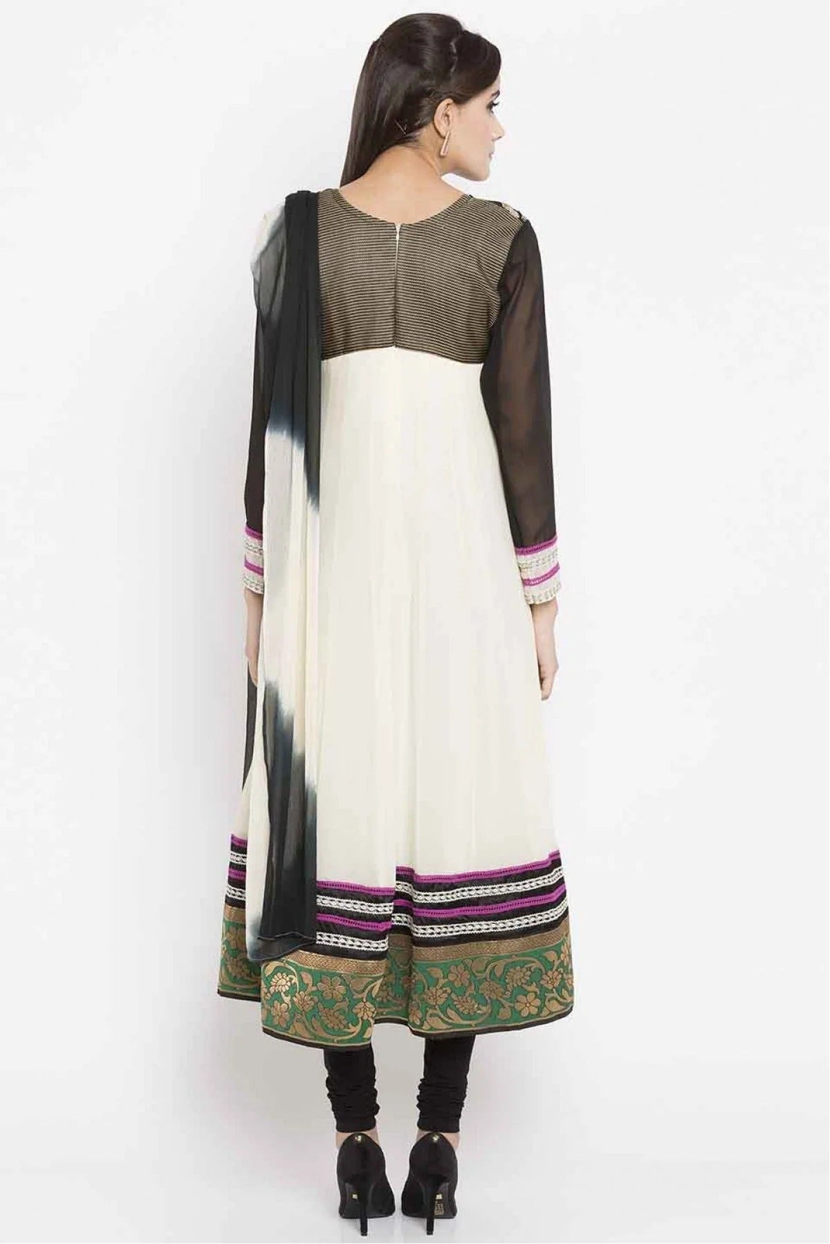 Off White Colour Plus Size Faux Georgette Churidar Suit BW1070172 A