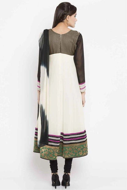 Off White Colour Plus Size Faux Georgette Churidar Suit BW1070172 A