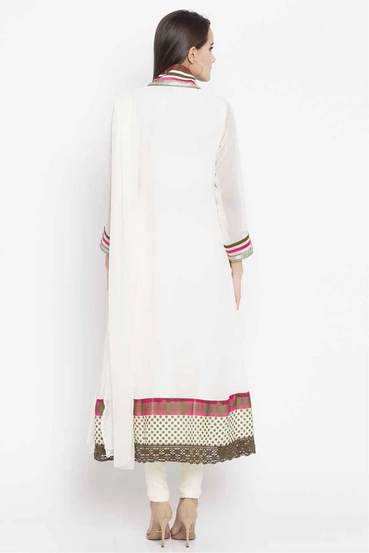 Off White Colour Plus Size Faux Georgette Churidar Suit BW1070174 A