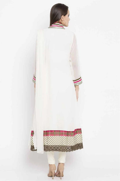 Off White Colour Plus Size Faux Georgette Churidar Suit BW1070174 A