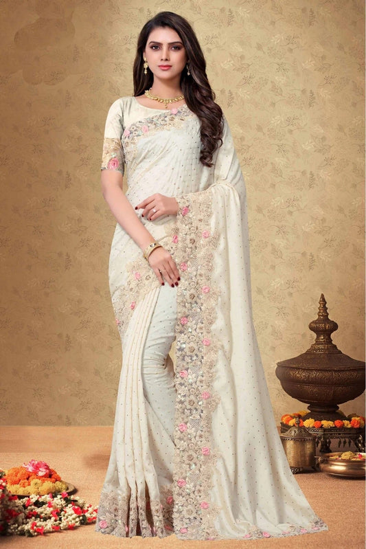 Off White Colour Rangoli Silk Designer Saree SD1120042