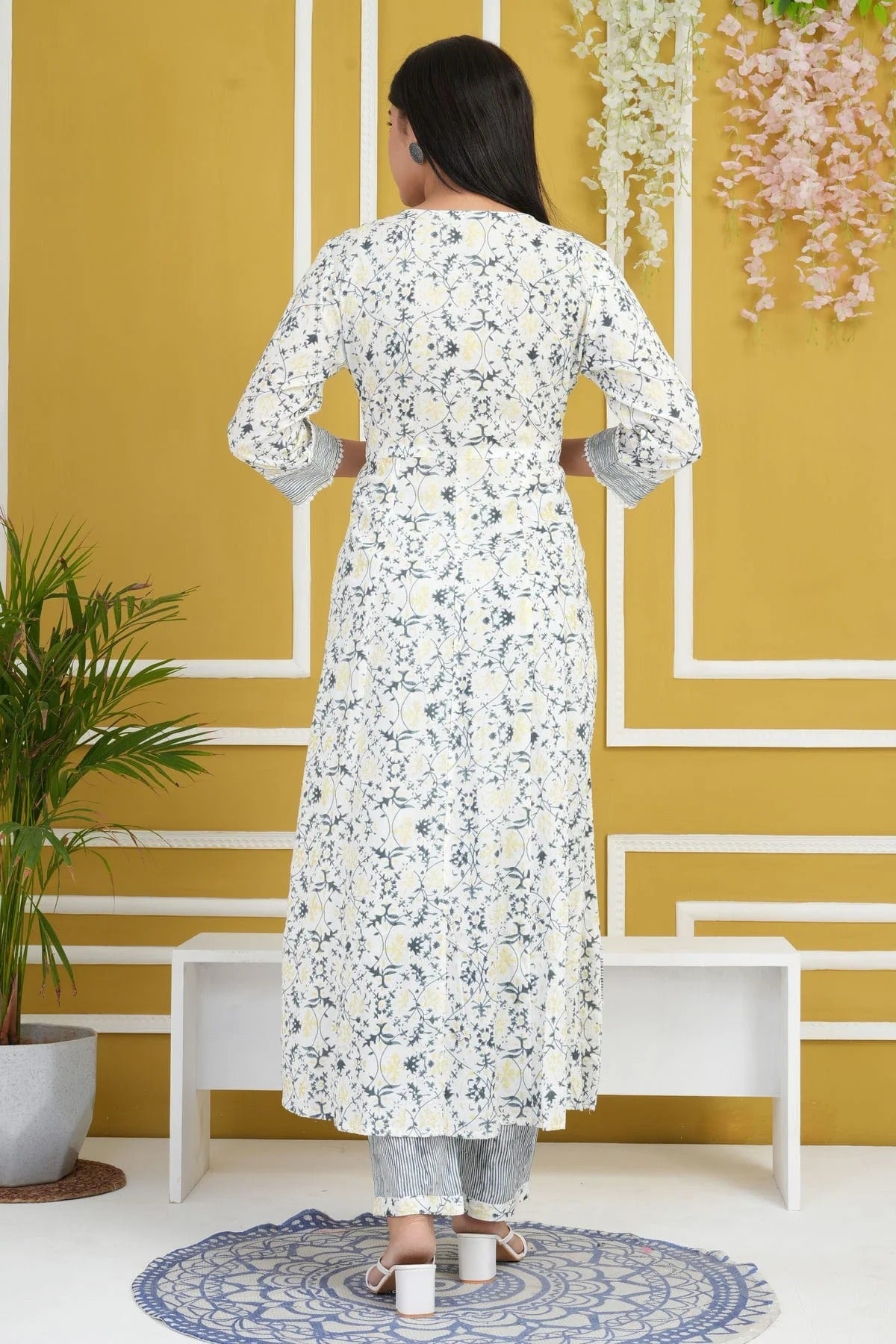 Off White Colour Rayon Cotton Readymade Anarkali Suit SS1140406 A