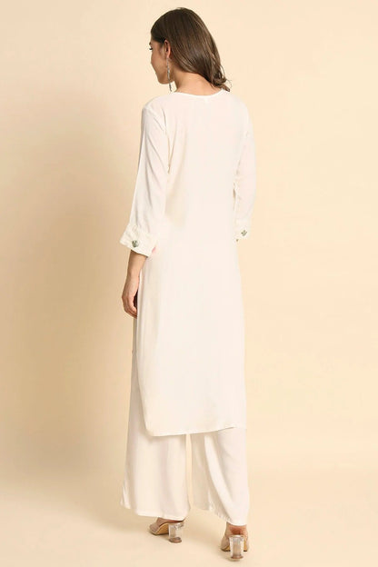 Off White Colour Rayon Kurti KR1111112 A