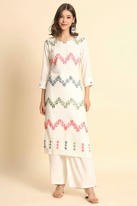 Off White Colour Rayon Kurti KR1111112