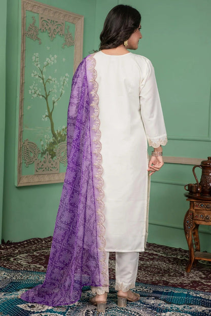 Off White Colour Roman Silk Stitched Suit SS1112228 A
