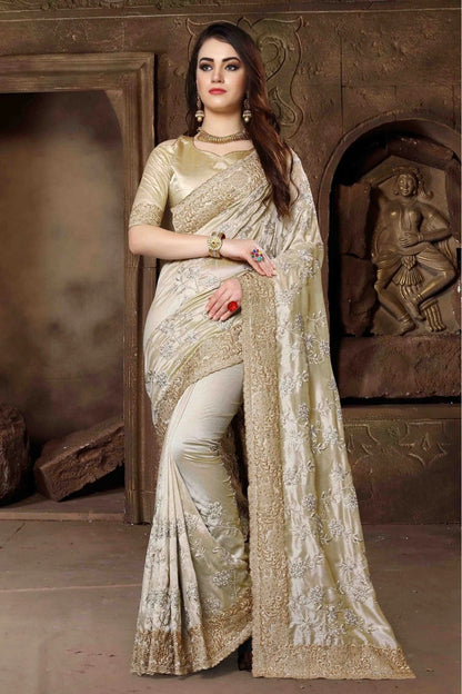 Off White Colour Silk Designer Saree SD1120442