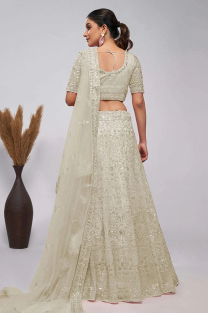 Off White Colour Soft Net Lehenga Choli LC1030004 B