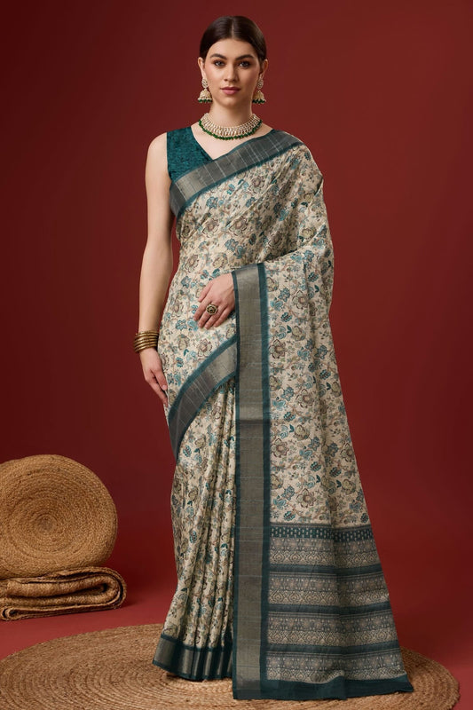 Off White Colour Woven Work Cotton Saree SD1102087